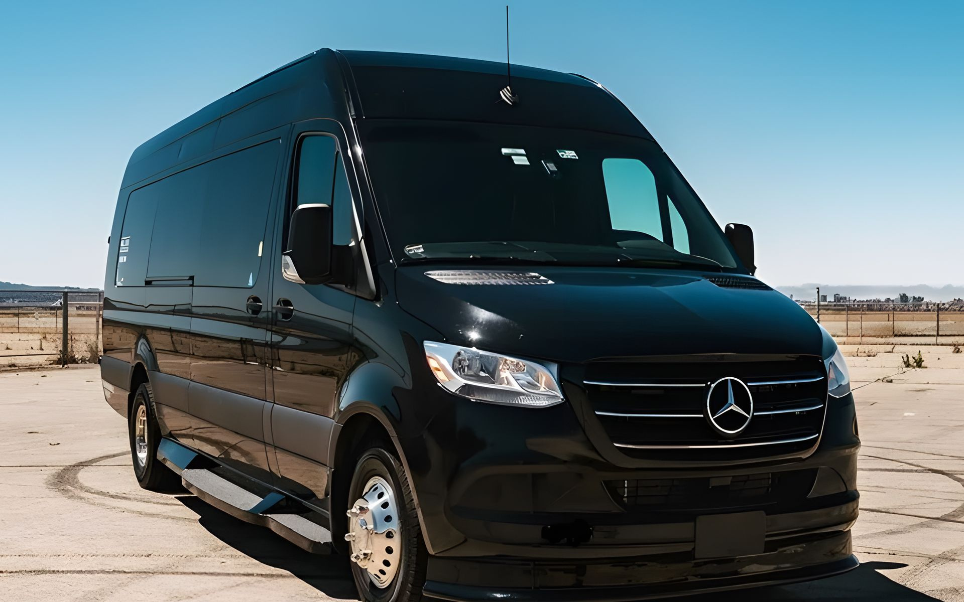 Luxury black sprinter limousine service in Fairfield, VA for airport, weddings, and special events